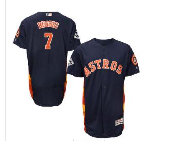 Men's Houston Astros #7 Craig Biggio Navy Blue Flexbase Authentic Collection 2017 World Series Bound Stitched MLB Jersey