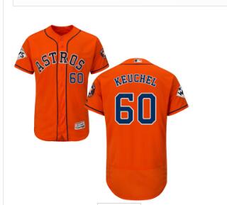 Men's Houston Astros #60 Dallas Keuchel Orange Flexbase Authentic Collection 2017 World Series Bound Stitched MLB Jersey