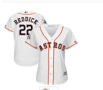 Women's Houston Astros #22 Josh Reddick White Women 2017 World Series Bound Cool Base Player Jersey