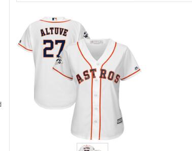 Women's Houston Astros #27 Jose Altuve White Women 2017 World Series Bound Cool Base Player Jersey