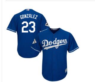 Men's Los Angeles Dodgers #23 Adrian Gonzalez Blue New Cool Base 2017 World Series Bound Stitched MLB Jersey