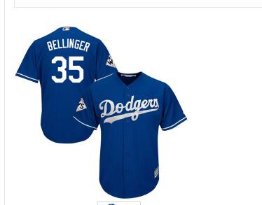 Men's Los Angeles Dodgers #35 Cody Bellinger Blue New Cool Base 2017 World Series Bound Stitched MLB Jersey