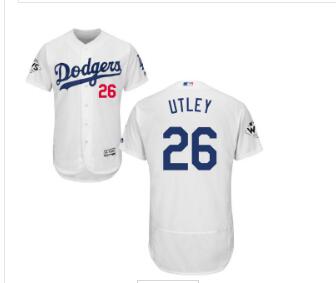 Men's Los Angeles Dodgers #26 Chase Utley White Flexbase Authentic Collection 2017 World Series Bound Stitched MLB Jersey