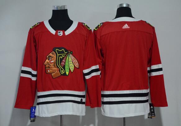 Men Adidas Chicago Blackhawks Blank Hockey Jersey Red