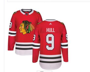 Adidas Chicago Blackhawks #9 Bobby Hull Red Home Authentic Stitched NHL Jersey