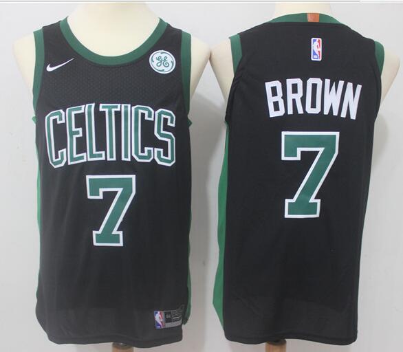 Men's Boston Celtics #7 Jaylen Brown Black 2017-2018 Nike Swingman General Electric Stitched NBA Jersey