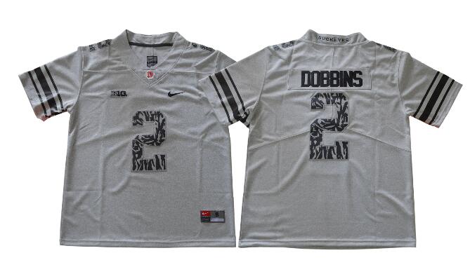 2017-2018 New Mens Ohio State Buckeyes #2 J.K. Dobbins Jersey Gray