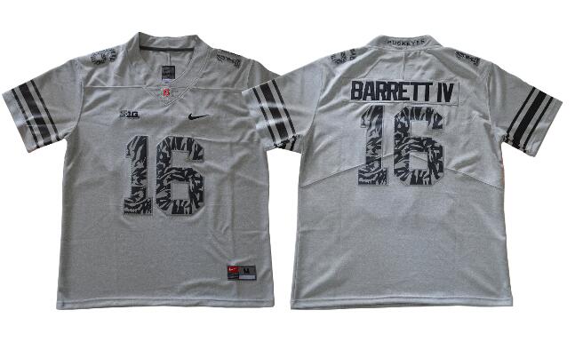 2017 New Ohio State Buckeyes Gridiron Gray Camo Fashion Stitched Jersey 16 Barrett IV Jersey