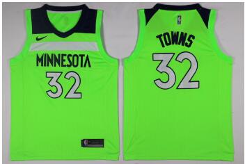 Men's Minnesota Timberwolves #32 Karl-Anthony Towns New Green 2017-2018 Nike Swingman Stitched NBA Jersey