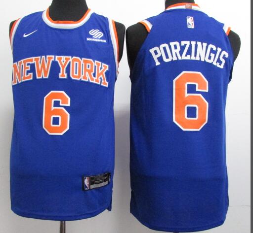 Nike Men New York Knicks 6 Kristaps Porzingis NBA basketball Jerseys Blue