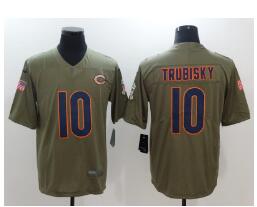 Men's Chicago Bears #10 Mitchell Trubisky Olive 2017 Salute To Service Stitched NFL Nike Limited Jersey