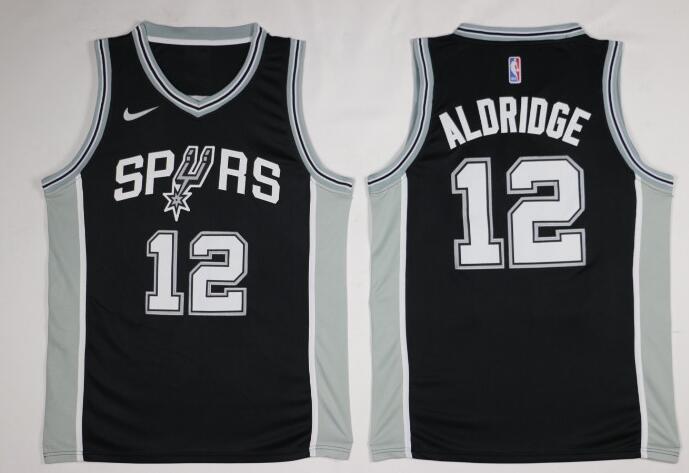 Nike San Antonio Spurs 12 LaMarcus Aldridge black men nba basketball jerseys