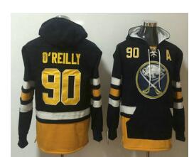 Men's Buffalo Sabres #90 Ryan O'Reilly Navy Blue Pocket Stitched NHL Old Time Hockey Pullover Hoodie