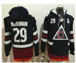 Men's Colorado Avalanche #29 Nathan MacKinnon NEW Navy Blue Stitched NHL Old Tim Hockey Hoodie