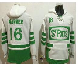 Men's Toronto Maple Leafs #16 Mitchell Marner White 2017 St. Patrick's Day Green Stitched NHL Old Tim Hockey Hoodie