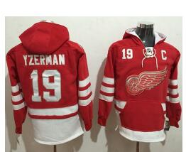 Red Wings #19 Steve Yzerman Red Name & Number Pullover NHL Hoodie