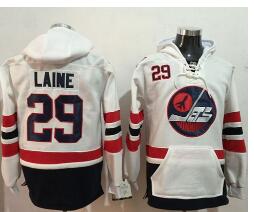 Jets #29 Patrik Laine White Name & Number Pullover NHL Hoodie