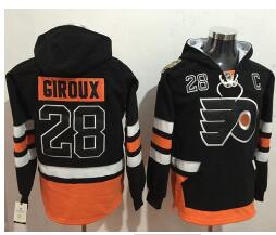 Flyers #28 Claude Giroux Black Name & Number Pullover NHL Hoodie