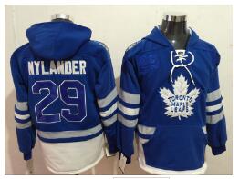 Maple Leafs 29 William Nylander Blue All Stitched Hooded Sweatshirt