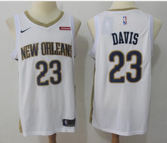 Nike Stitched Anthony Davis basketball jerseys white