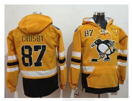 Penguins #87 Sidney Crosby Gold Sawyer Hooded Sweatshirt 2017 Stadium Series Stitched NHL Jersey