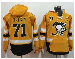 Penguins #71 Evgeni Malkin Gold Sawyer Hooded Sweatshirt 2017 Stadium Series Stitched NHL Jersey