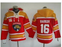 Panthers #16 Aleksander Barkov Red Gold Sawyer Hooded Sweatshirt Stitched NHL Jersey