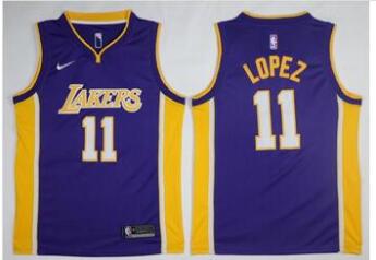 Nike Los Angeles Lakers 11 Brook Lopez Basketball Jersey Purple
