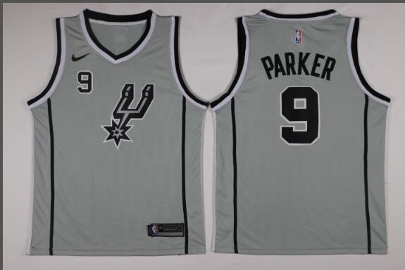 Men's San Antonio Spurs #9 Tony Parker Revolution 30 Swingman Nike Gray