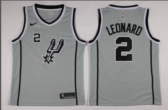 Nike San Antonio Spurs 2# Kawhi Leonard Jerseys Gray