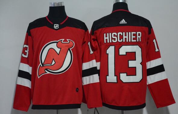 Adidas Men Devils #13 Nico Hischier red Stitched NHL Jersey