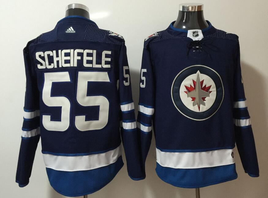 Adidas Jets #55 Mark Scheifele Navy Blue Home  Stitched NHL Jersey