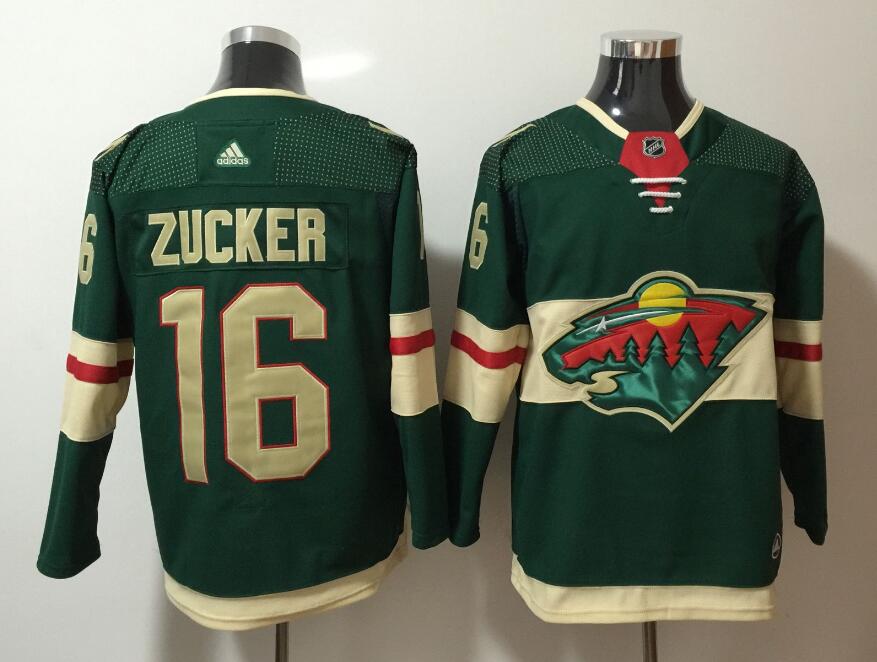 Adidas Wild #16 Jason Zucker Green Home Authentic Stitched NHL Jersey