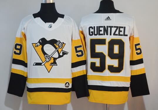 Men Adidas Pittsburgh Penguins 59 Guentzel Hockey Jersey White