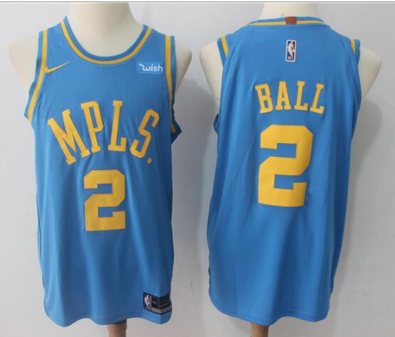 Nike New 2 Lonzo Ball Blue Throwback Basketball Jersey