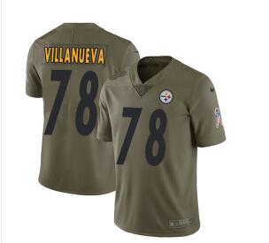 Nike Pittsburgh Steelers #78 Alejandro Villanueva Olive Men's Stitched NFL Limited 2017 Salute to Service Jersey