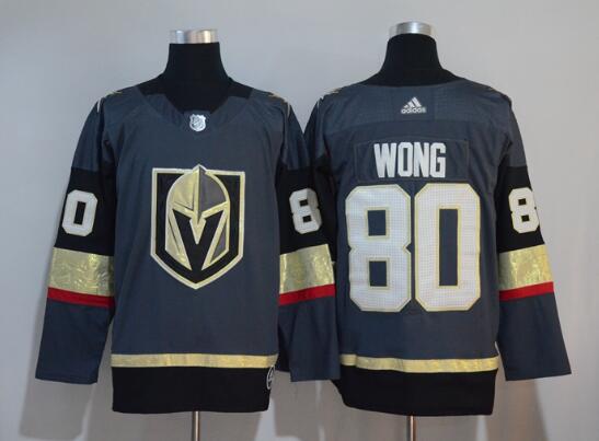 Adidas Vegas Golden Knights #80 Tyler Wong Grey Home Men Stitched NHL Jersey