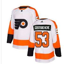 Adidas Philadelphia Flyers #53 Shayne Gostisbehere White Authentic Stitched NHL Jersey