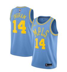 Nike Los Angeles Lakers 14 Brandon Ingram yellow men throwback nba basketball jerseys