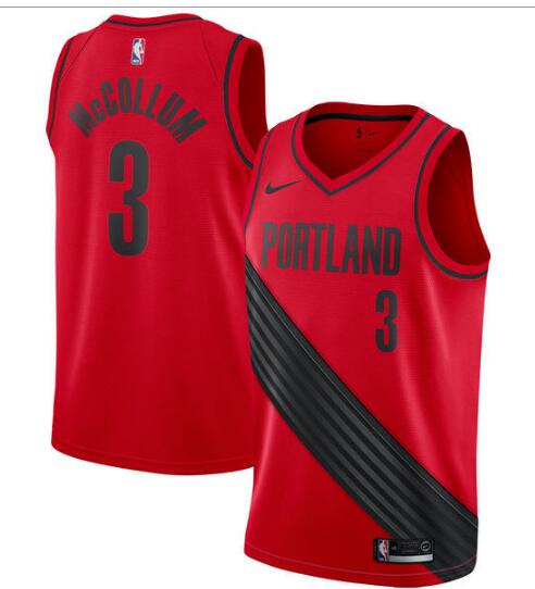 New Nike Portland Trail Blazers 3 C.J. McCollum Red men basketball NBA jersey