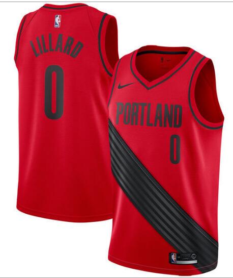 New Nike Portland Trail Blazers 0 Damian Lillard Latin Nights Swingman men nba basketball jerseys Red