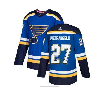 Men's Adidas St. Louis Blues #27 Alex Pietrangelo Blue Home Authentic Stitched NHL Jersey