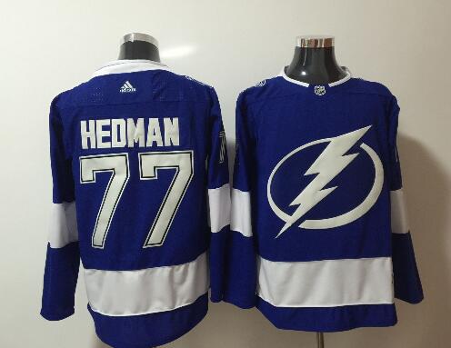 Adidas Lightning #77 Victor Hedman Blue Home Authentic Stitched NHL Jersey