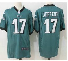 Men's Philadelphia Eagles #17 Alshon Jeffery Midnight Green Team Color Stitched NFL Nike Game Jersey