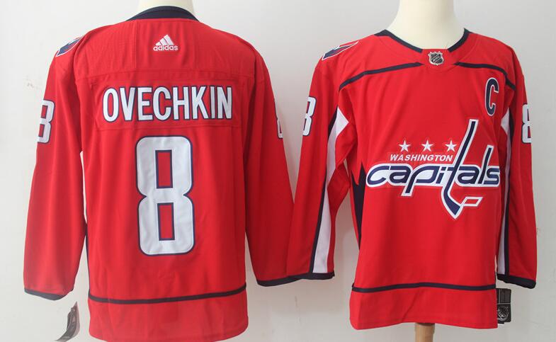 Adidas Capitals #8 Alex Ovechkin red Men Stitched NHL Jersey