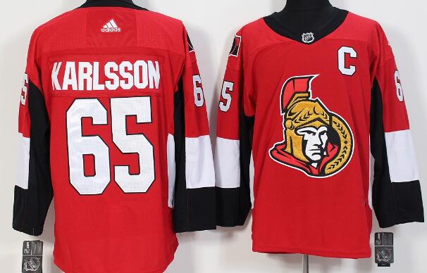 Adidas Senators #65 Erik Karlsson Red Home  Stitched NHL Jersey