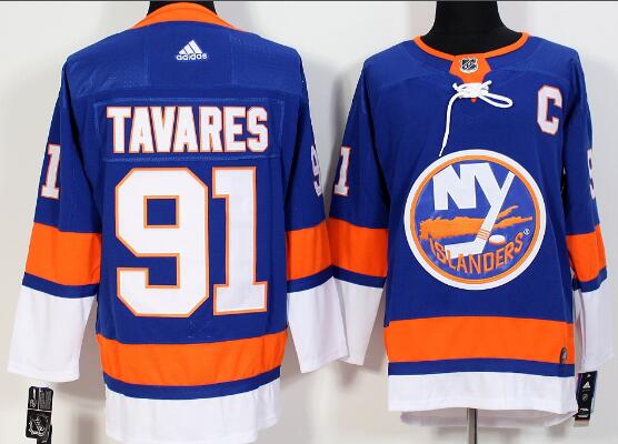 Adidas Islanders #91 John Tavares Royal Blue Home Men Stitched NHL Jersey