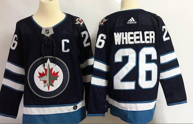 Adidas Winnipeg Jets 26 Blake Wheeler Blue nhl men Jersey