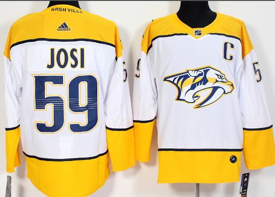 Adidas Men Nashville Predators 59 Roman Josi white nhl ice hockey jerseys