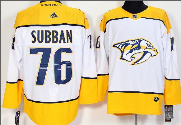 Adidas Men Nashville Predators 76 P.K. Subban  White hockey jerseys